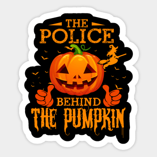 Mens The CHEF Behind The Pumpkin T shirt Funny Halloween T Shirt_POLICE Sticker